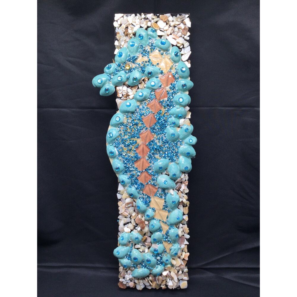 Handmade Seashell Nautical Beach House Wall Art Home Decor Resin Art